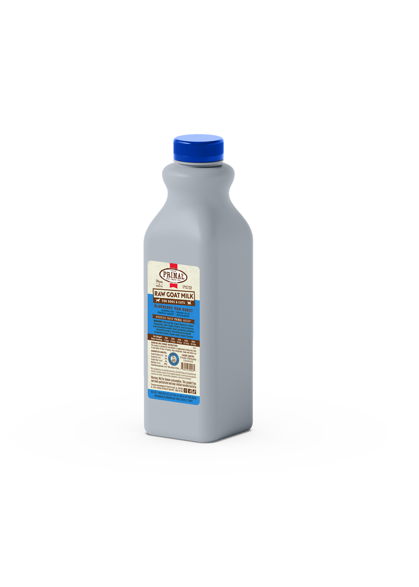 Primal Raw Goat Milk Blueberry Pom 1 QT