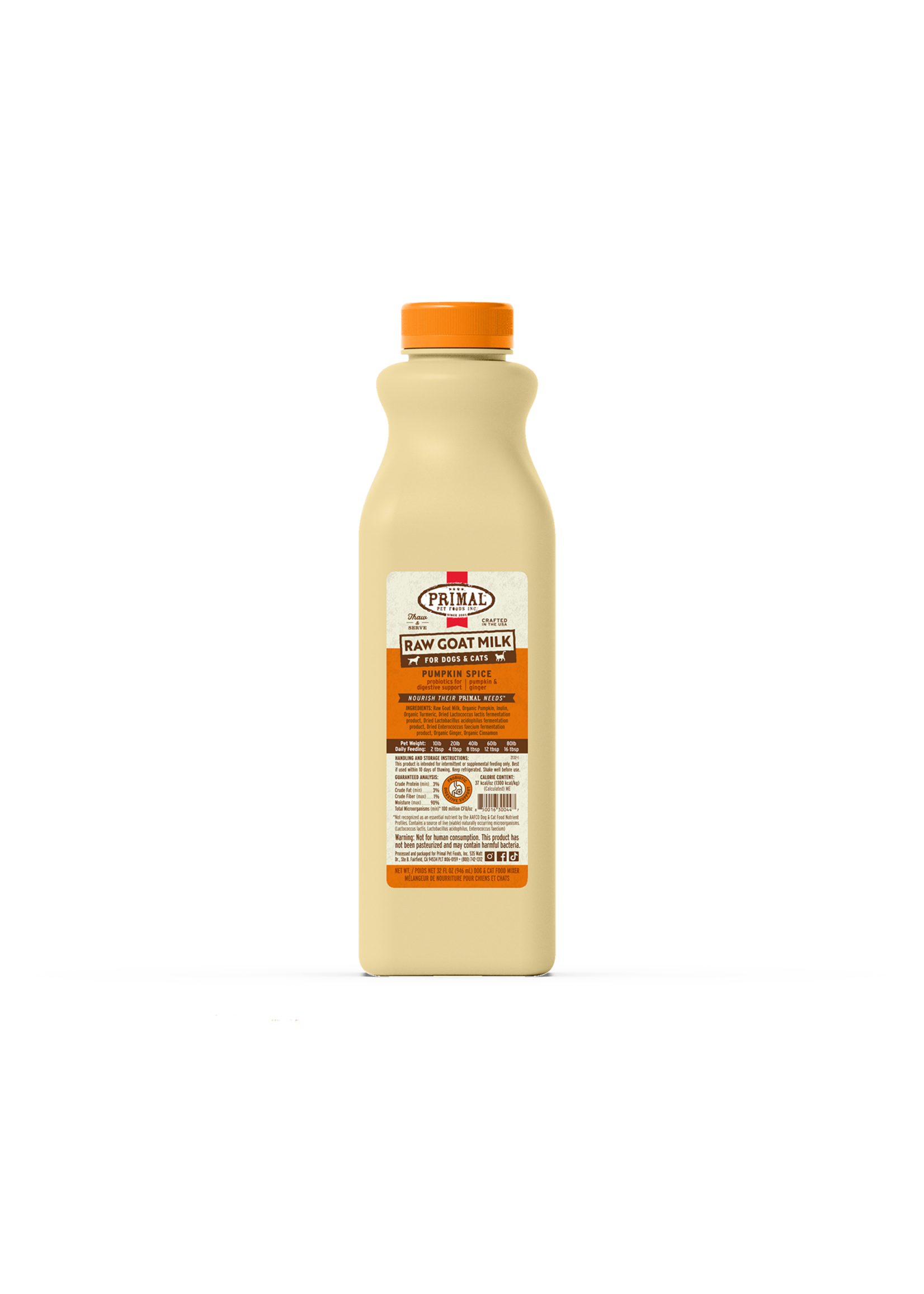 Primal Raw Goat Milk Pumpkin 1 QT