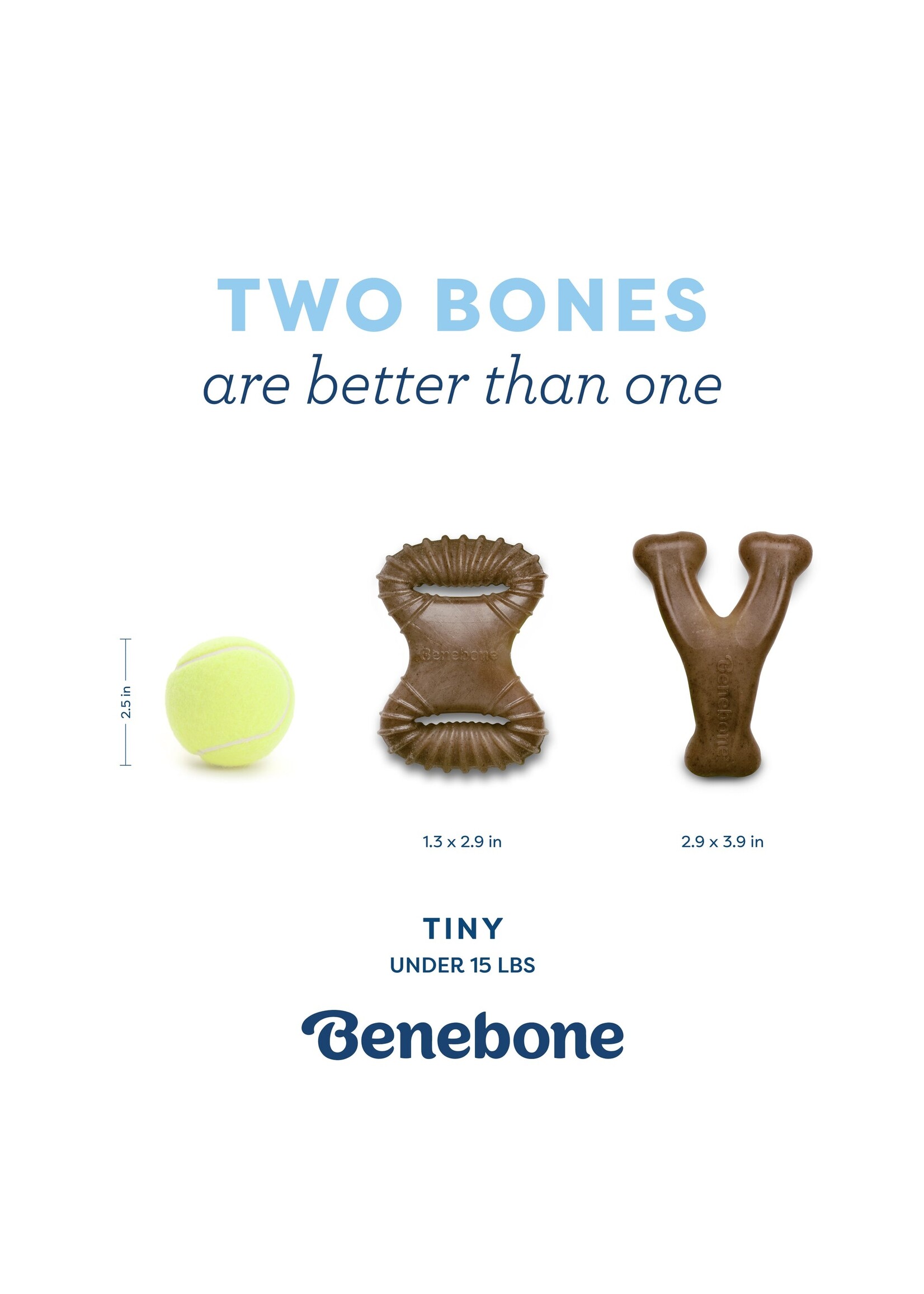 Benebone Puppy 2pk Rocker/Wishbone Bacon