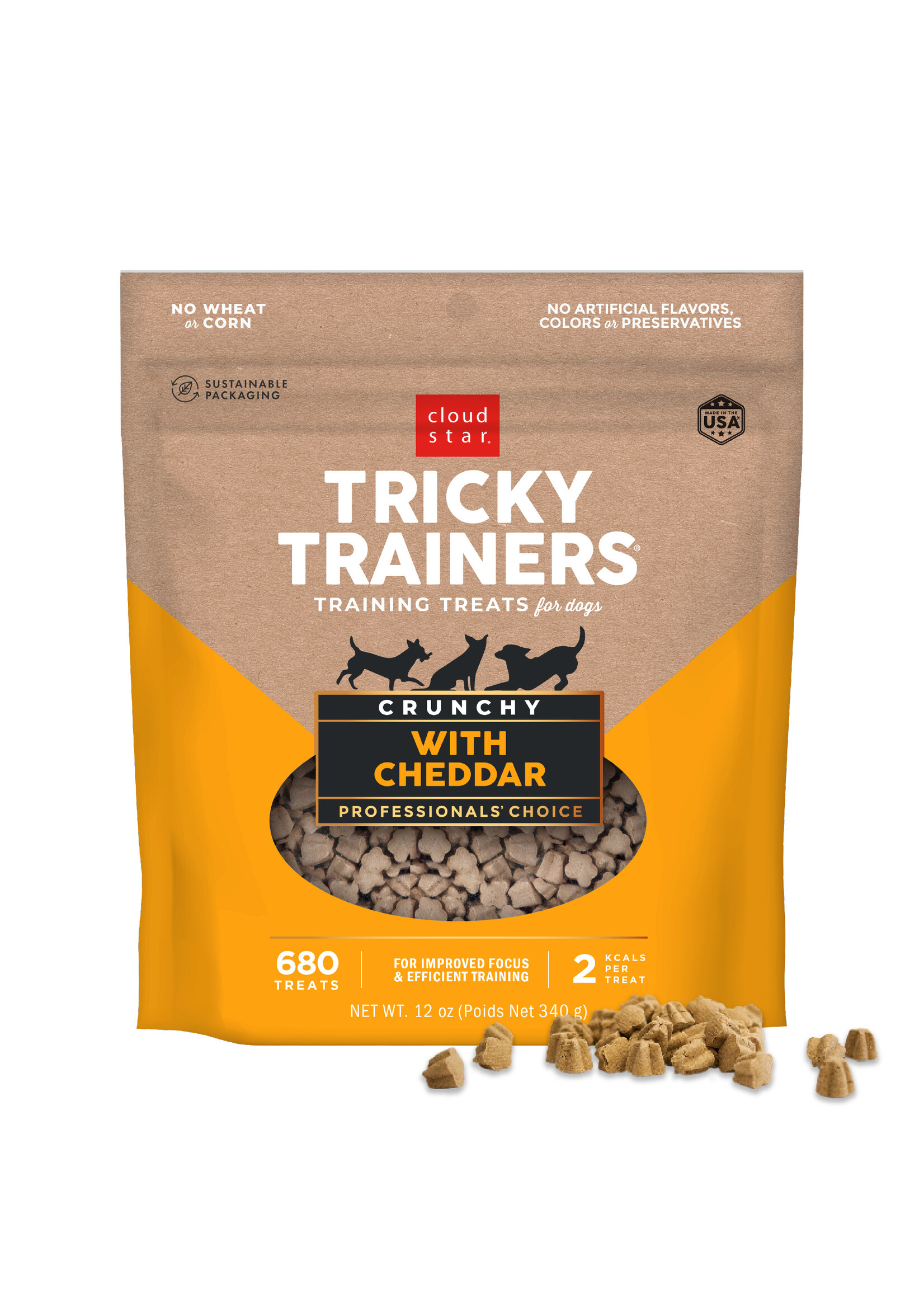 Tricky Trainer Crunchy Cheddar Training Treats 8oz
