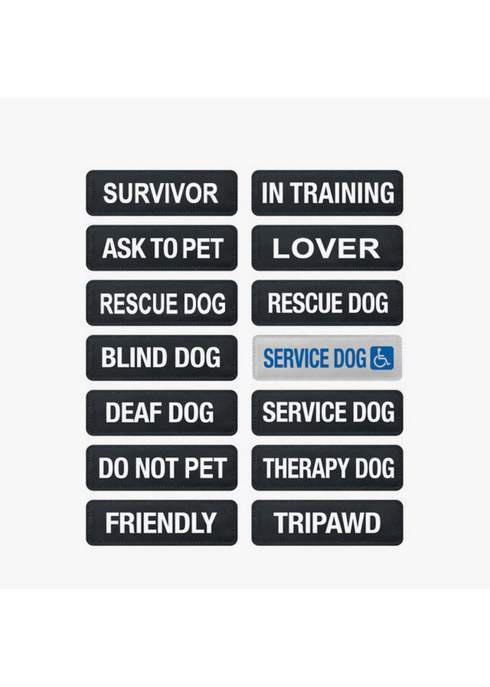 EZY Dog Harness Patches Lg (rescue dog)