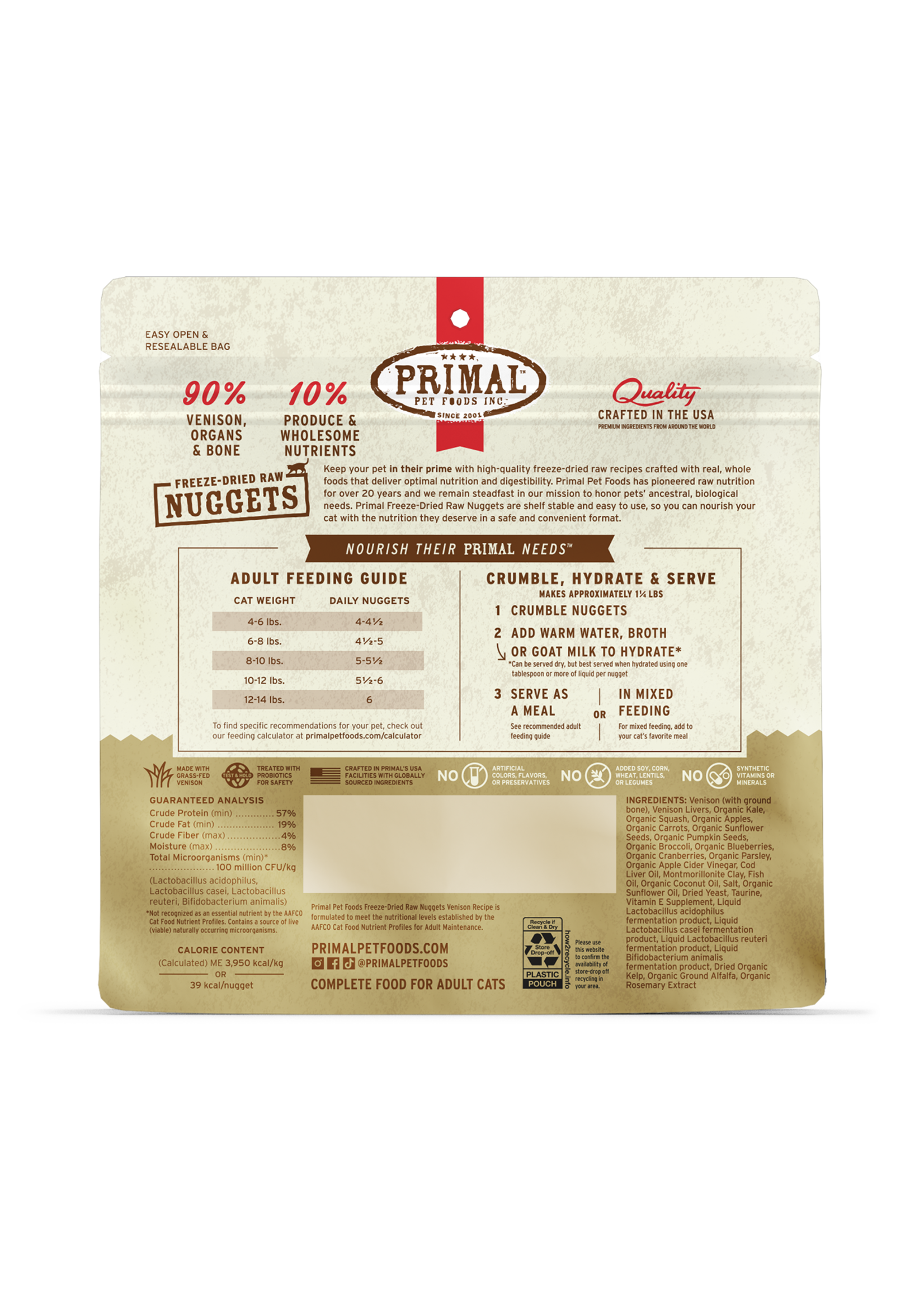 Primal Freeze Dried Cat Nuggets (Venison)