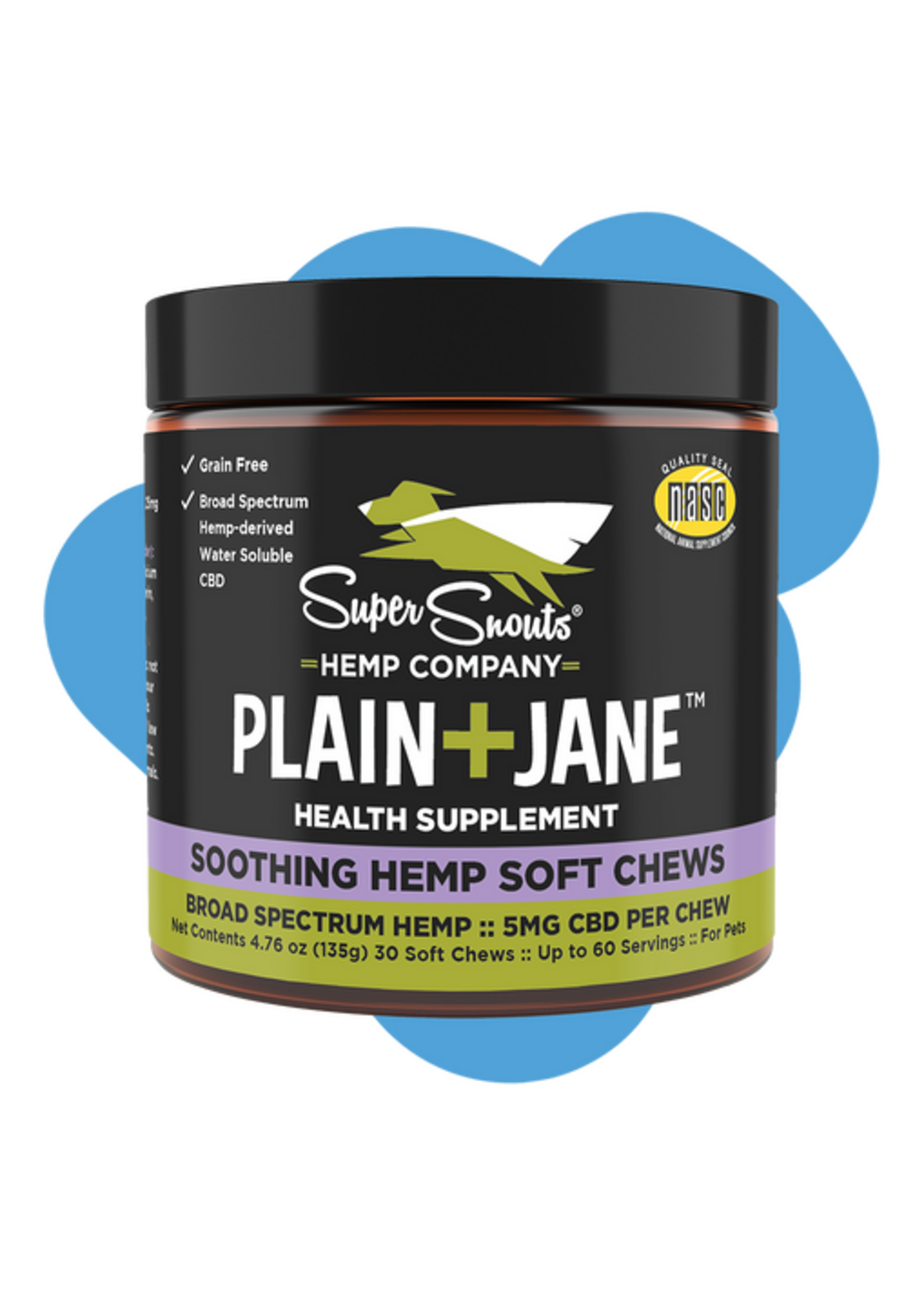 Super Snouts Plain+Jane Hemp Chews Tube 6ct