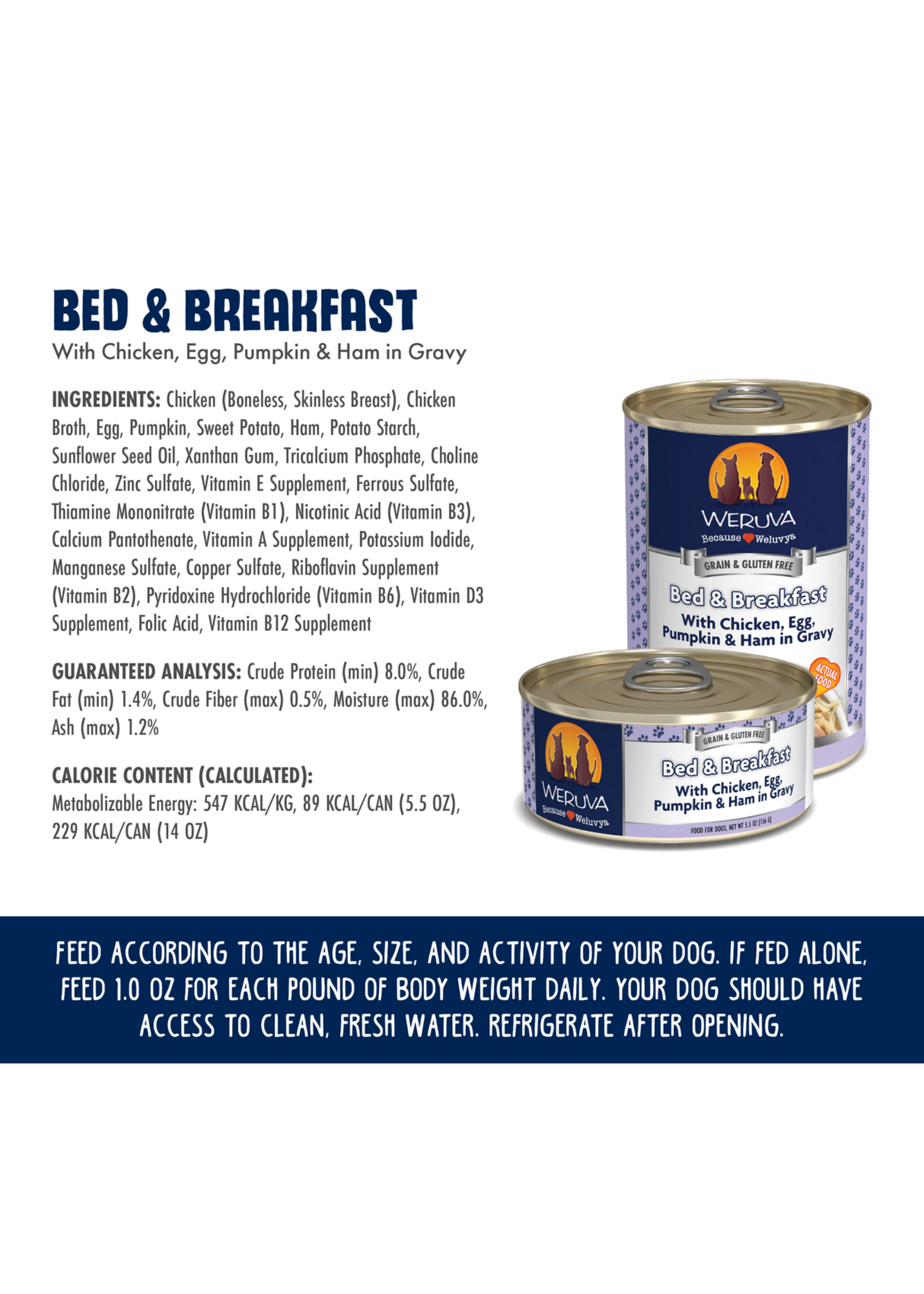 Weruva Canned Dog Food Bed & Breakfast 14 oz