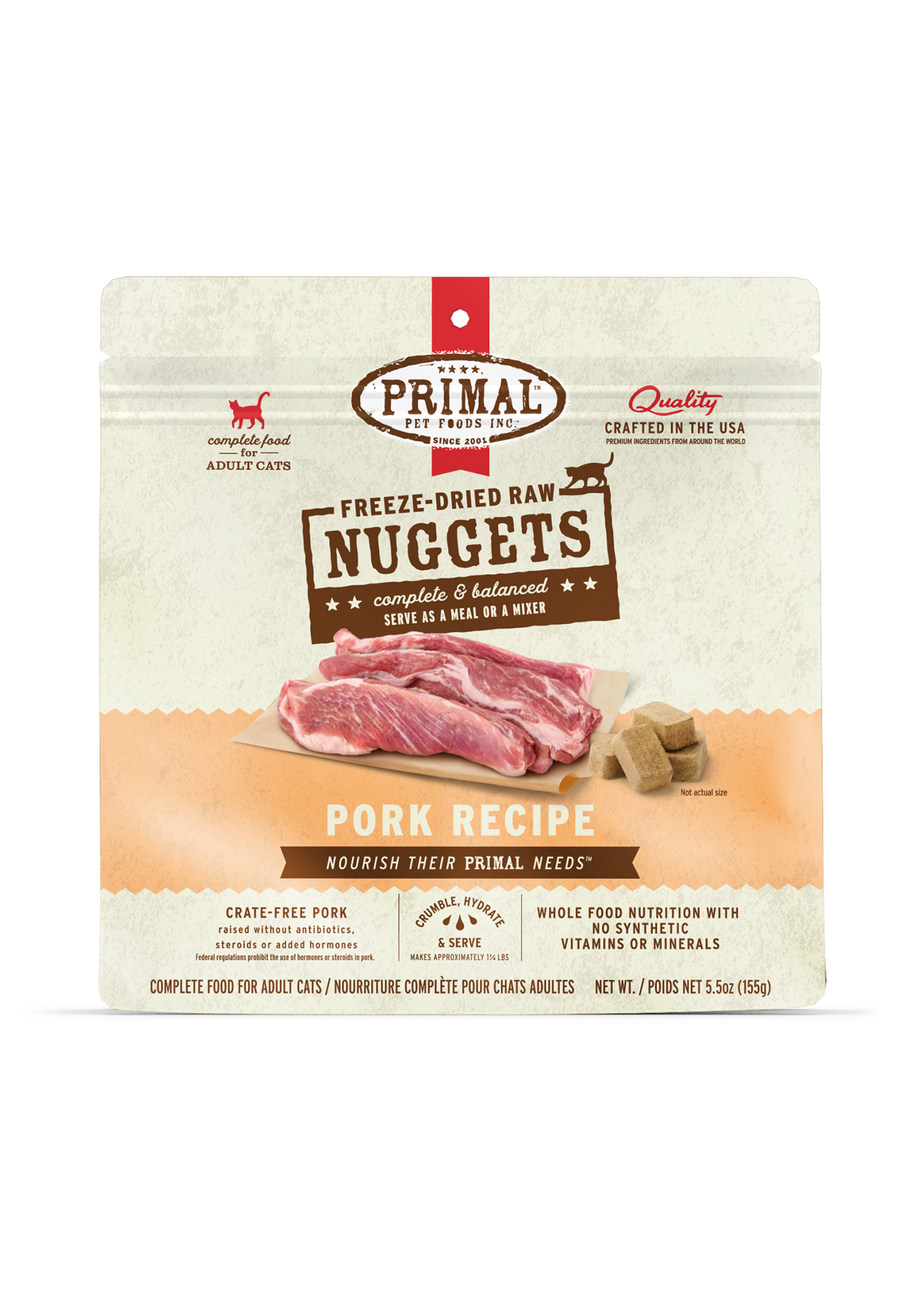 Primal Freeze Dried Pork Cat  5.5 oz
