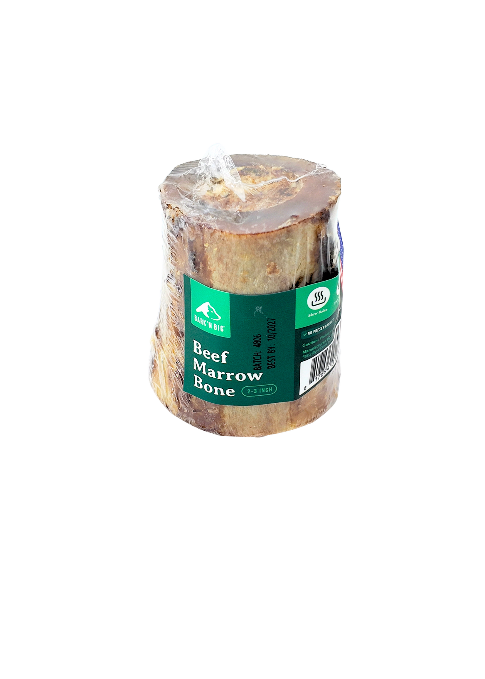 BarknBig 3" Beef Marrow Bone Shrinkwrapped
