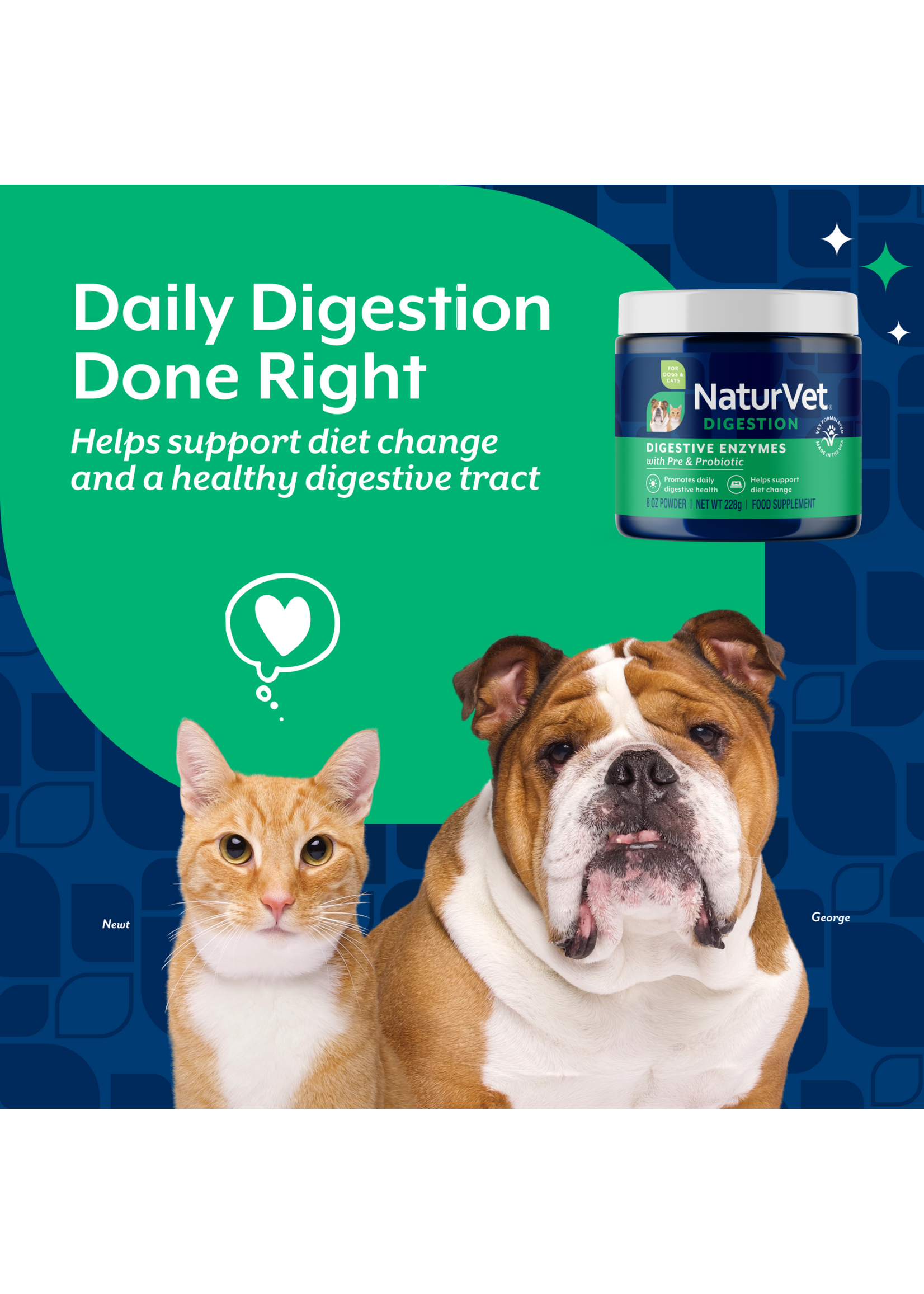 NaturVet Digestive Enzymes Probiotic 8oz