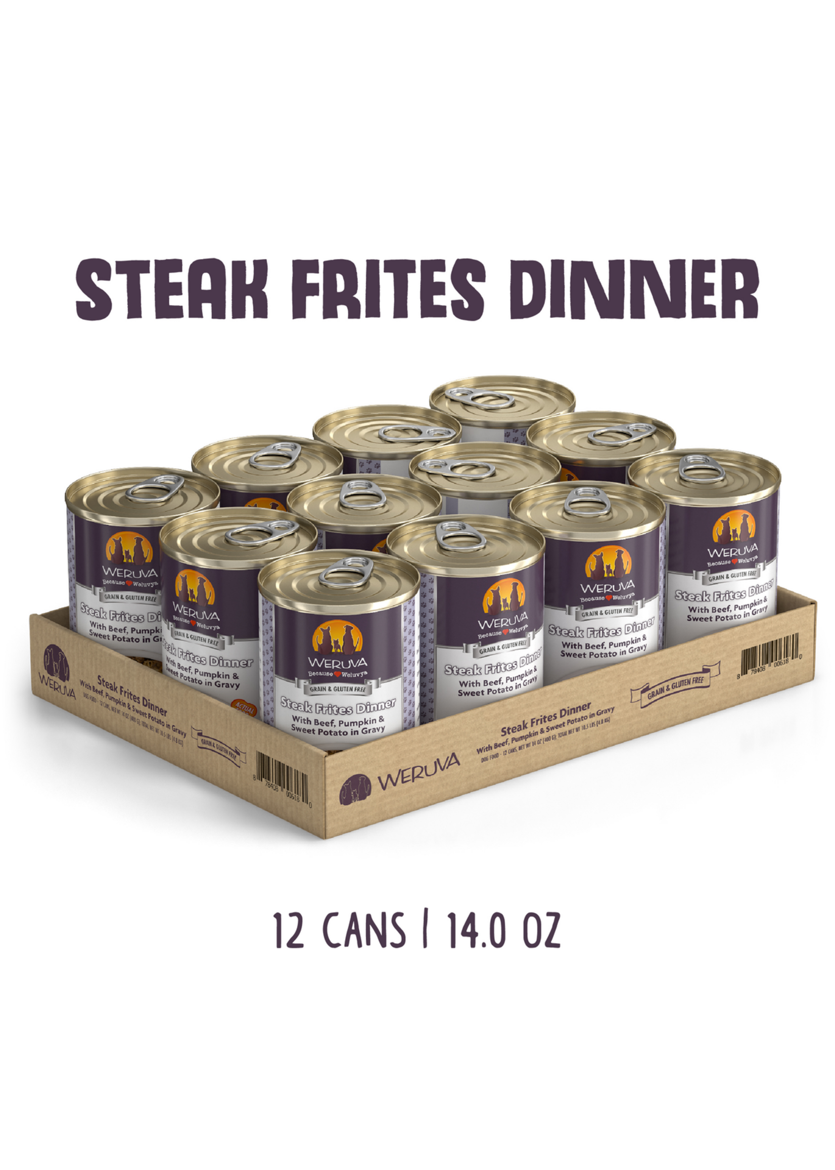 Weruva Canned Dog Food Steak Frites 14 oz