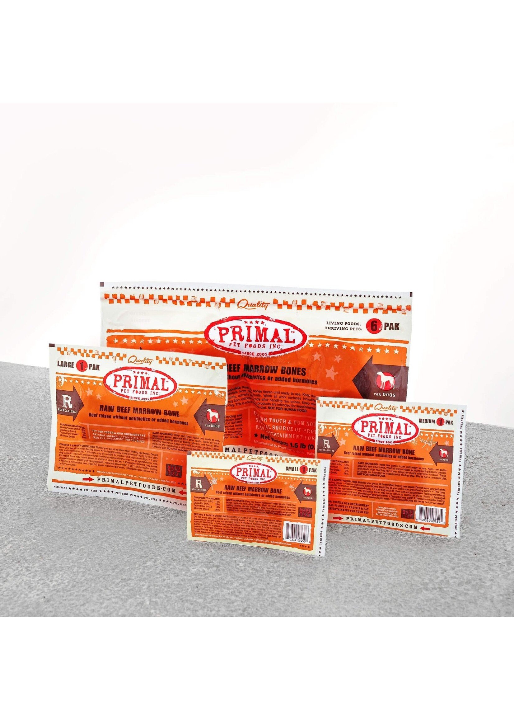 Primal - BEEF Marrow Bone Medium 1 Pak