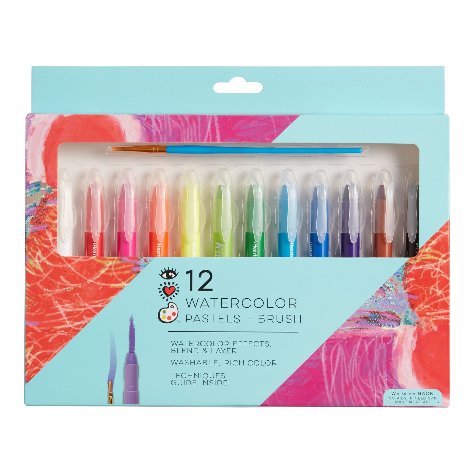 Bright Stripes Bright Stripes Watercolor Pastels + Brush