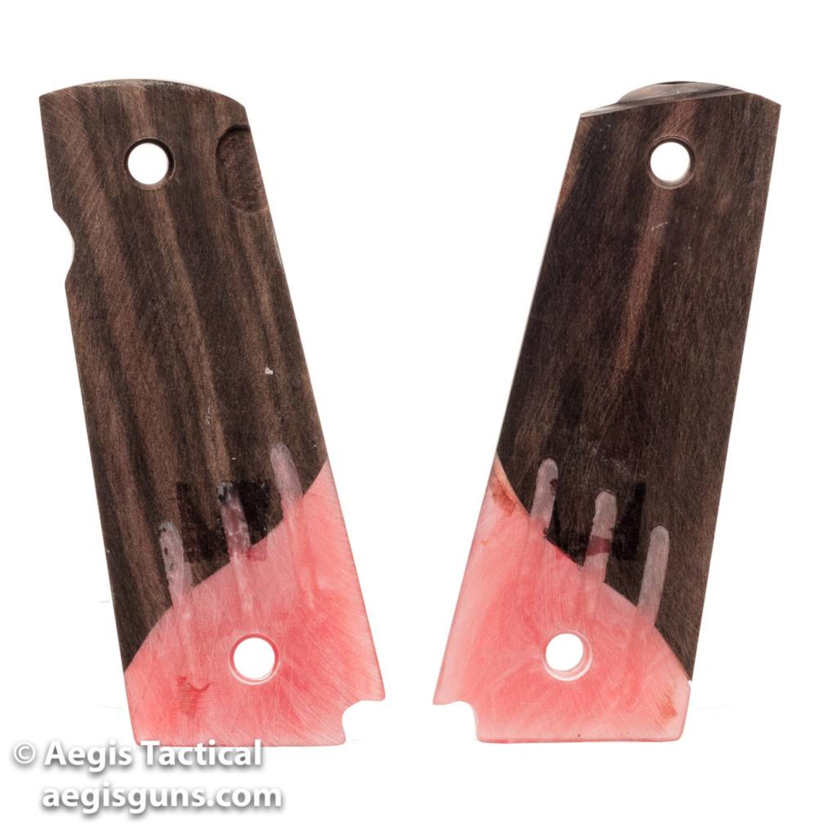 WOOD WITH PINK PEARL 1911 GRIPS with FUSION LOGO, BEVELED BOTTOM