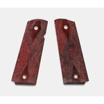 GRIP FULL SIZE RED COCOBOLO BEVELED BOTTOM DOUBLE DIAMOND CHECKERED AMBI CUT