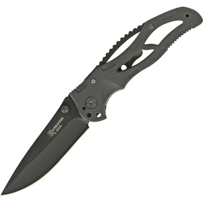 KutMaster Black Monster Liner Lock Knife Black G-10