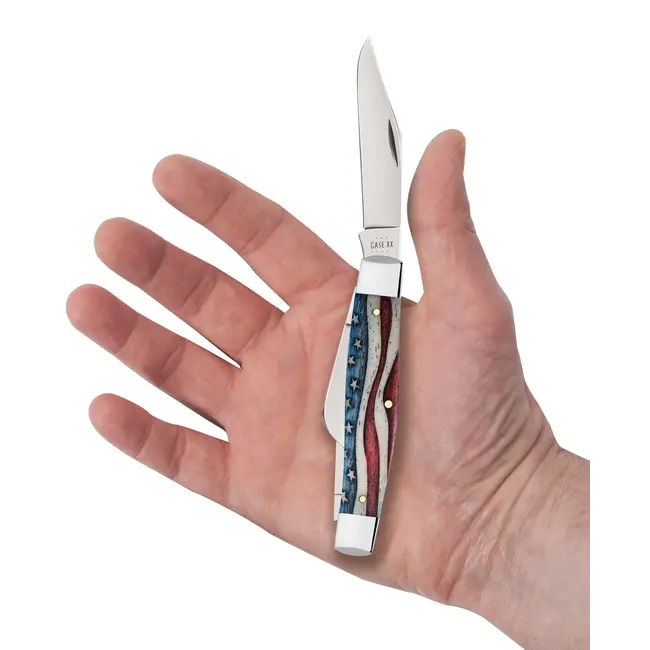 Case Cutlery Case Large Stockman Natural Bone American Flag