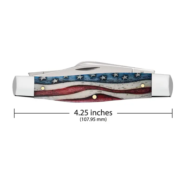 Case Cutlery Case Large Stockman Natural Bone American Flag