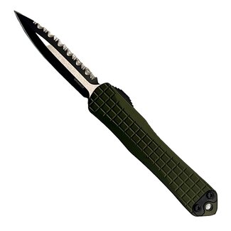 Heretic Knives Manticore S 2Tone Full Serrated Tactical FRAG OD Green Knife