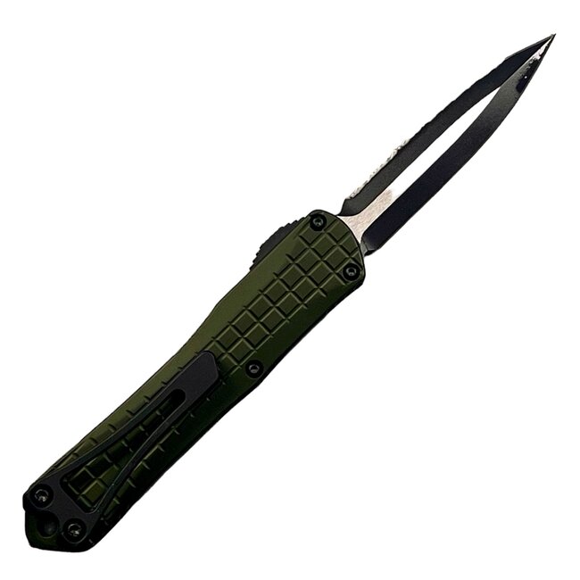 Heretic Knives Manticore S 2Tone Full Serrated Tactical FRAG OD Green Knife
