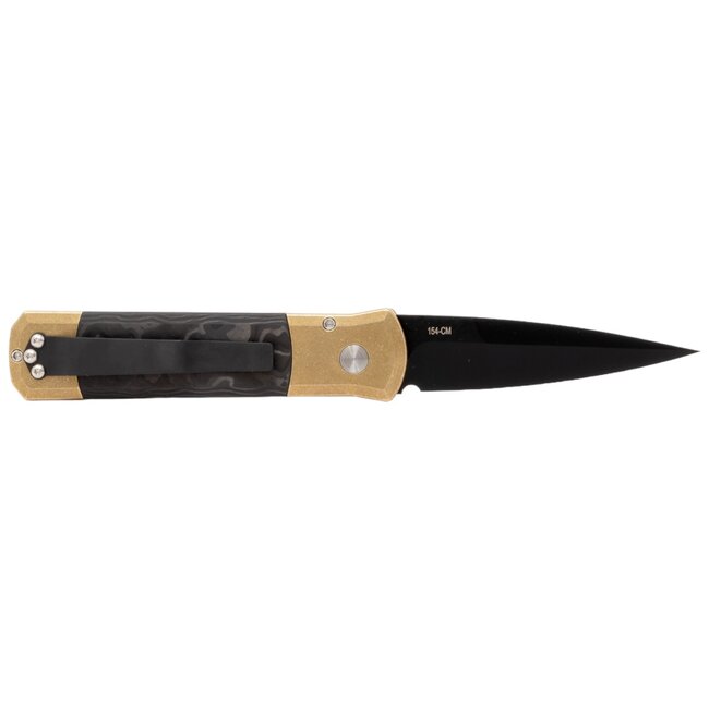 Pro-Tech Godson 7115 Camo Carbon Fiber Auto Knife, Bronze & DLC Black Blade