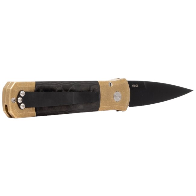 Pro-Tech Godson 7115 Camo Carbon Fiber Auto Knife, Bronze & DLC Black Blade