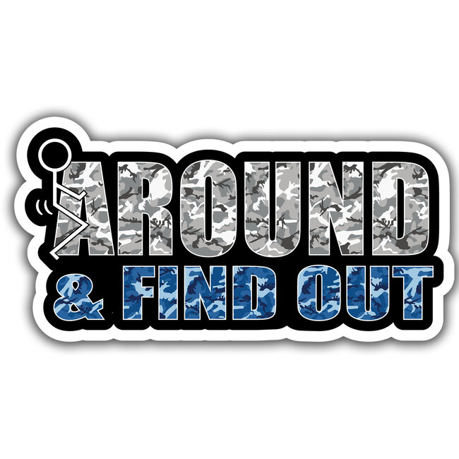 SLE Customs F Around & Find Out" Sticker - Funny Stick Figure