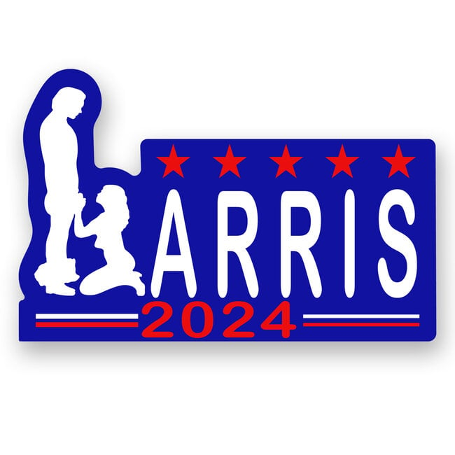 SLE Customs Kamala Harris 2024 Sticker - "On Her Knees" - 7" x 4.5"