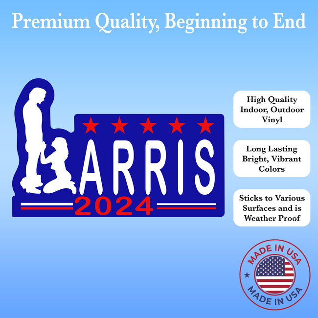 SLE Customs Kamala Harris 2024 Sticker - "On Her Knees" - 7" x 4.5"