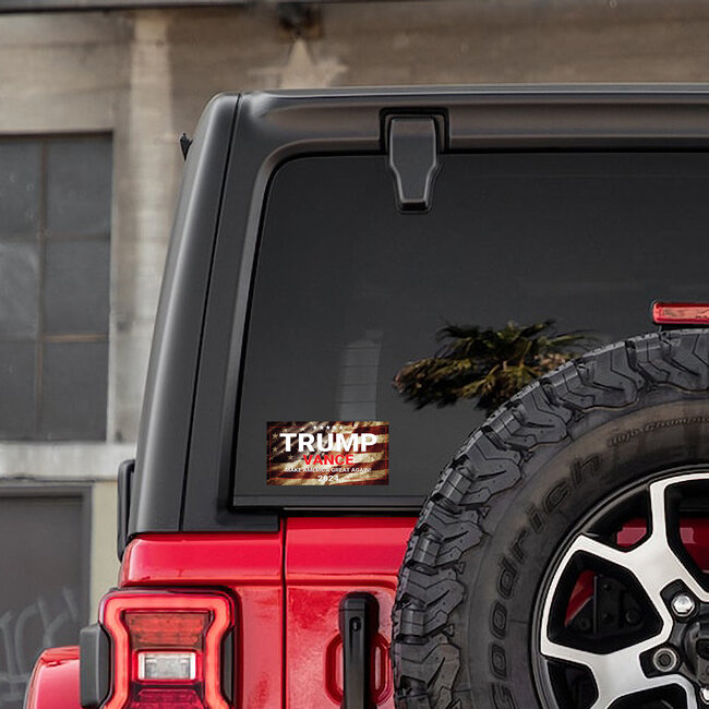 SLE Customs Trump Vance 2024 Sticker with Retro Flag Design