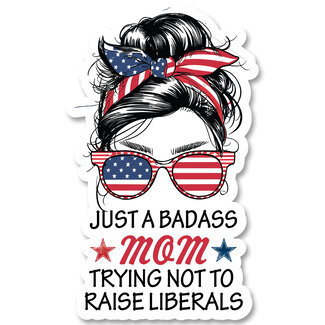 SLE Customs Badass Conservative Mom Sticker 5.5" Tall - Trump 2024