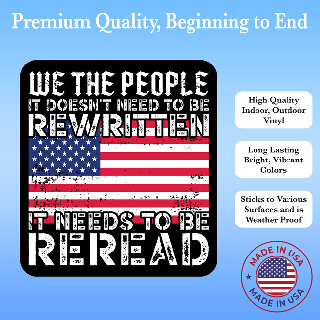 SLE Customs "We The People" American Flag Sticker - 6" Tall