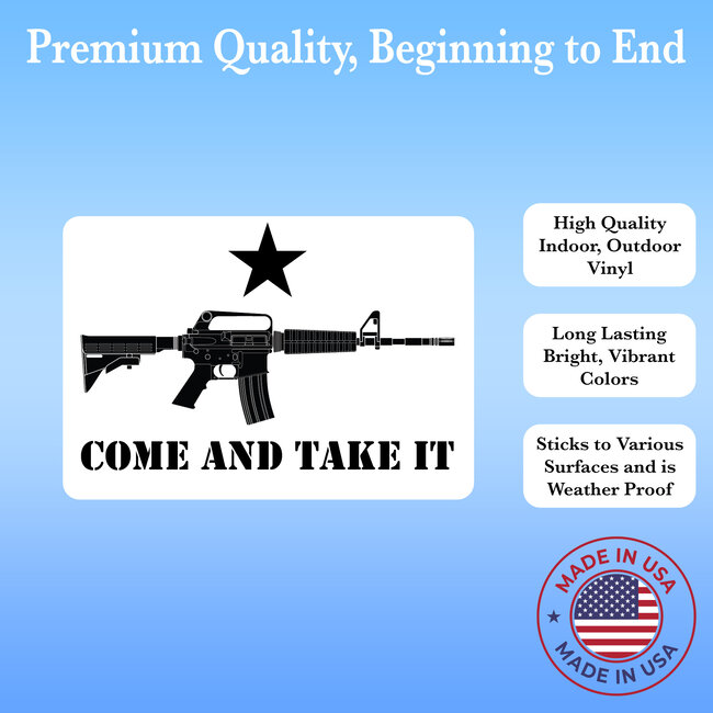 SLE Customs "Come And Take It" Sticker with Rifle and Star - 4" Wide