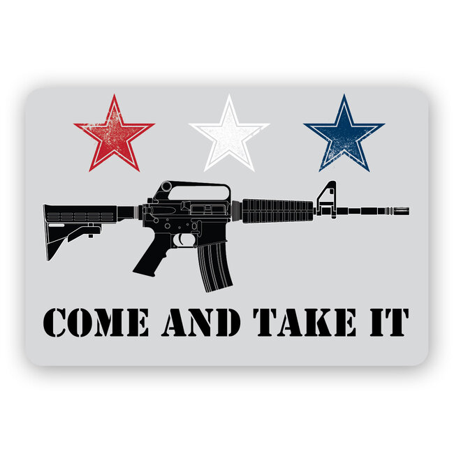 SLE Customs "Come And Take It" Sticker with Rifle and Stars - 4" Wide