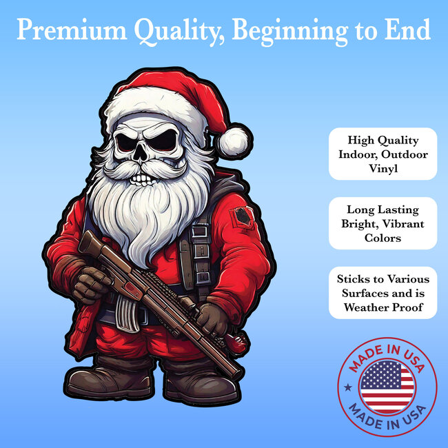 SLE Customs Santa with a Freedom Stick Sticker - Jolly & Patriotic!