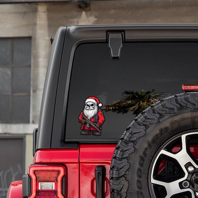 SLE Customs Santa with a Freedom Stick Sticker - Jolly & Patriotic!