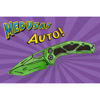 Heretic Knives Medusa Recurve Auto Cel ShadeToxic Green