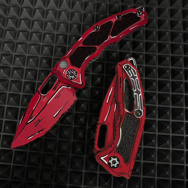 Heretic Knives Medusa Recurve Auto Cel Shade Red