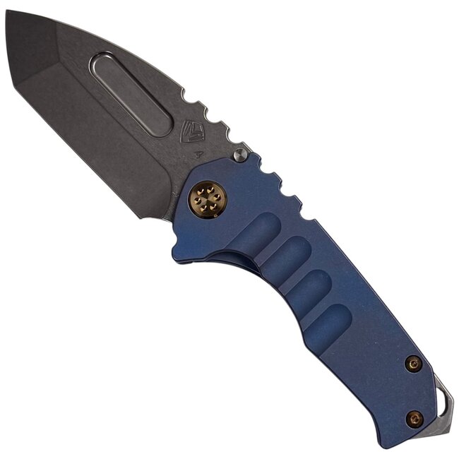 Medford Knife & Tool Genesis "T" - S45VN Tumbled  "Old-School" Blue Handles