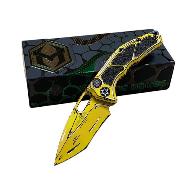 Heretic Knives Medusa Recurve Auto Cel Shade Yellow