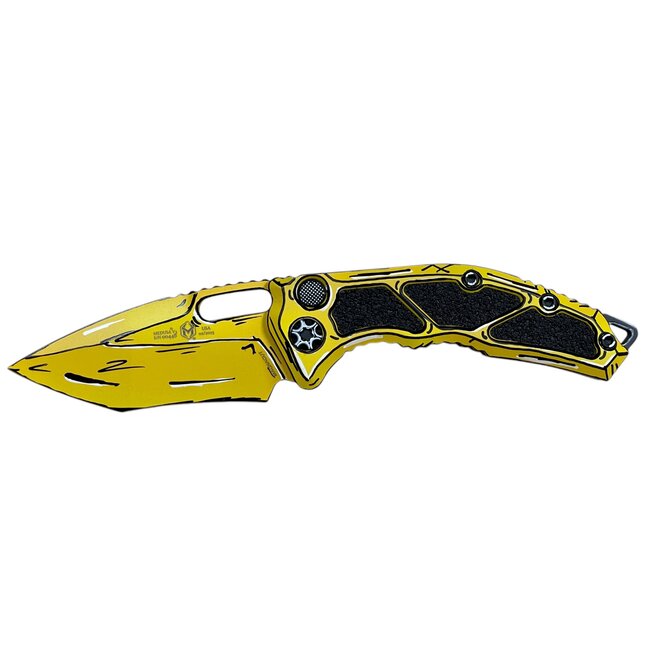 Heretic Knives Medusa Recurve Auto Cel Shade Yellow