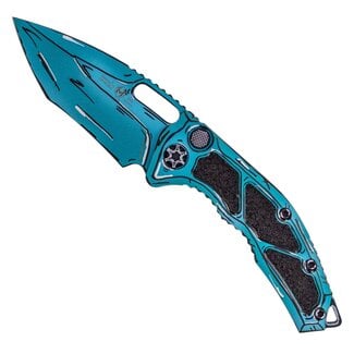 Heretic Knives Medusa Recurve Auto Cel Shade Turquoise