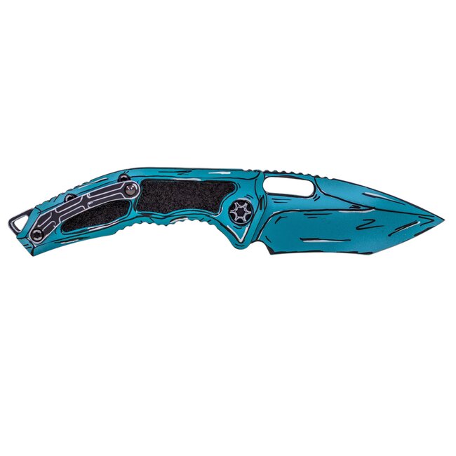 Heretic Knives Medusa Recurve Auto Cel Shade Turquoise