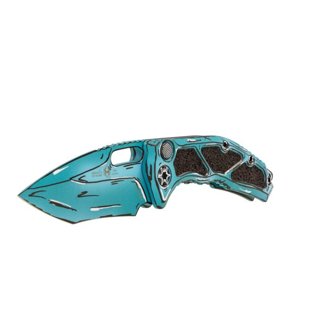 Heretic Knives Medusa Recurve Auto Cel Shade Turquoise