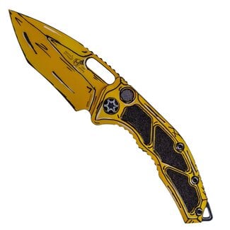 Heretic Knives Medusa Recurve Auto Cel Shade Yellow