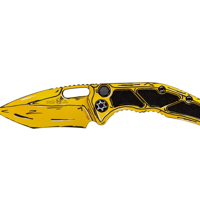 Heretic Knives Medusa Recurve Auto Cel Shade Yellow