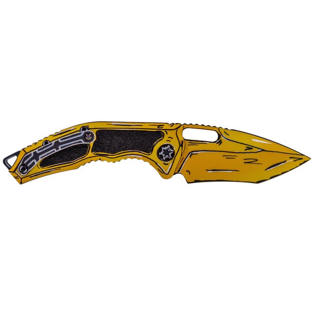 Heretic Knives Medusa Recurve Auto Cel Shade Yellow