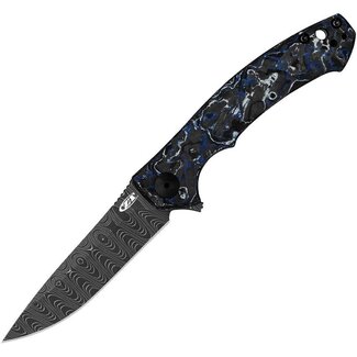 Zero Tolerance ZT 0450MMC Damascus Flipper Knife – CF/Titanium, 3.25" Blade