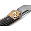 LionSTEEL LionSTEEL Twain Damascus Knife – Bronze Ti, Carbon Fiber, 3.13" Blade