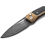 LionSTEEL LionSTEEL Twain Damascus Knife – Bronze Ti, Carbon Fiber, 3.13" Blade