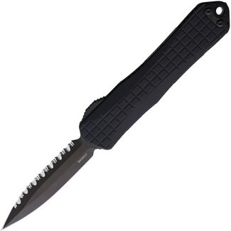 Heretic Knives Heretic Manticore E OTF Knife – MagnaCut Serrated Dagger, Black