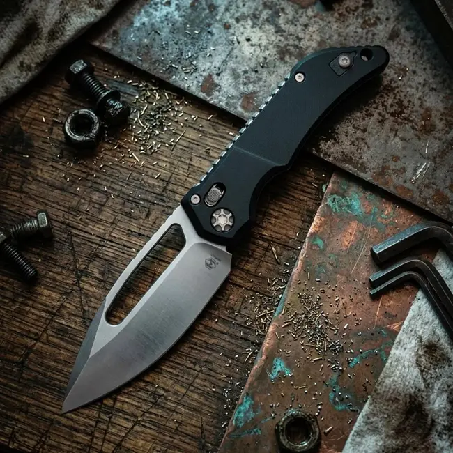 Heretic Knives Heretic Koschei Stone Washed Black Aluminum