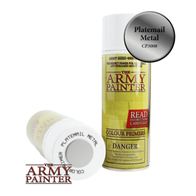 Army Painter (AP) Colour Primer (Spray can) - Plate Mail Metal
